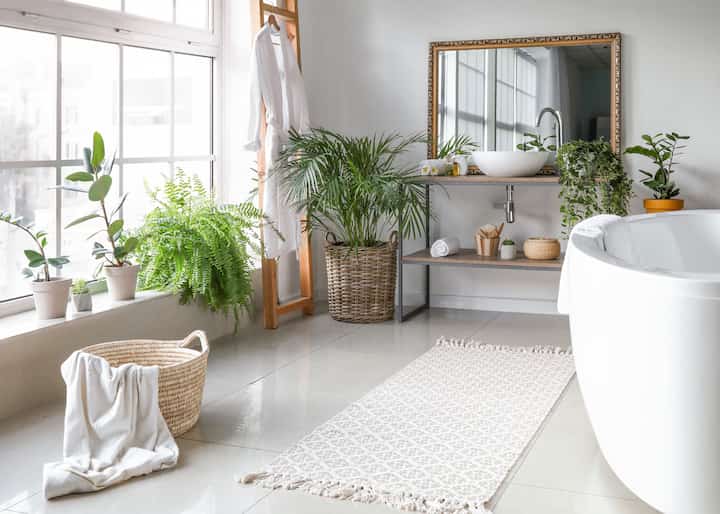 Natural lighting and ecofriendly features create a polished look in this Deerfield Beach, FL bathroom.